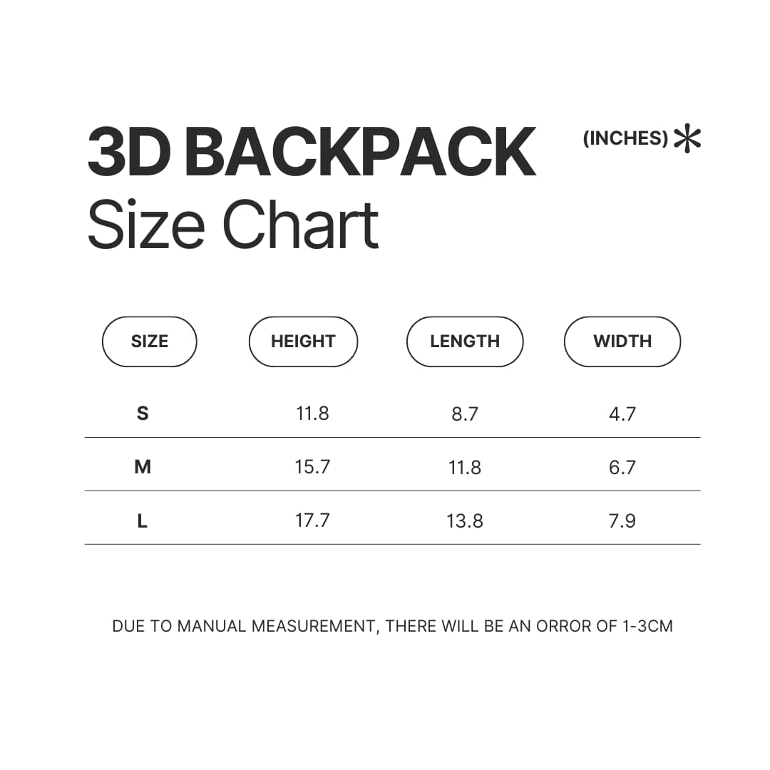 3D Backpack Size Chart - Beagle Gifts