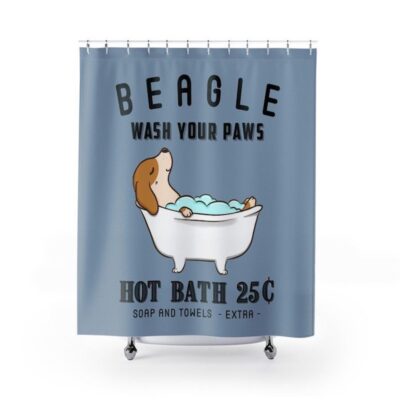 Beagle Hot Bath Shower Curtain