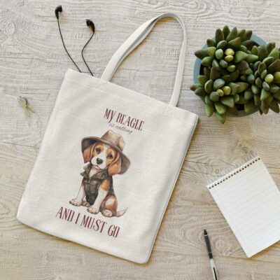 Beagle Reusable Canvas Tote Bag