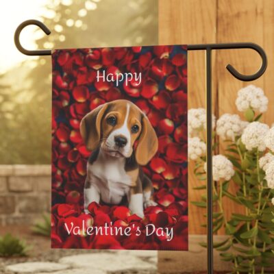 Beagle Puppy Valentine’s Flag