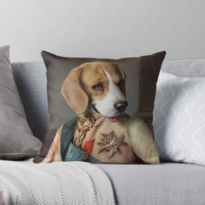 Beagle Dog Portrait – Louis Throw Pillow