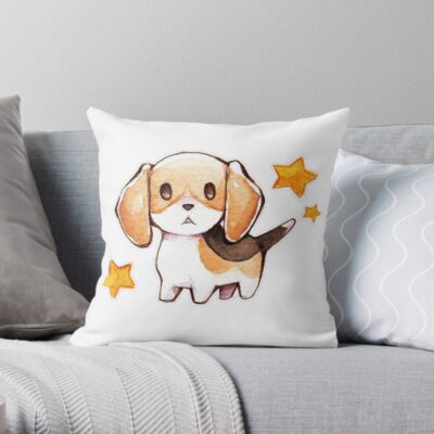 Beagle With Star Throw Pillow