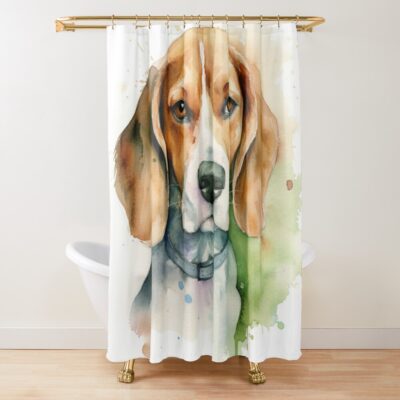 Season’S Greetings Beagle Shower Curtain