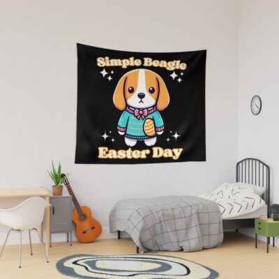 Simple Beagle Easter Day Animal Dog Tapestry